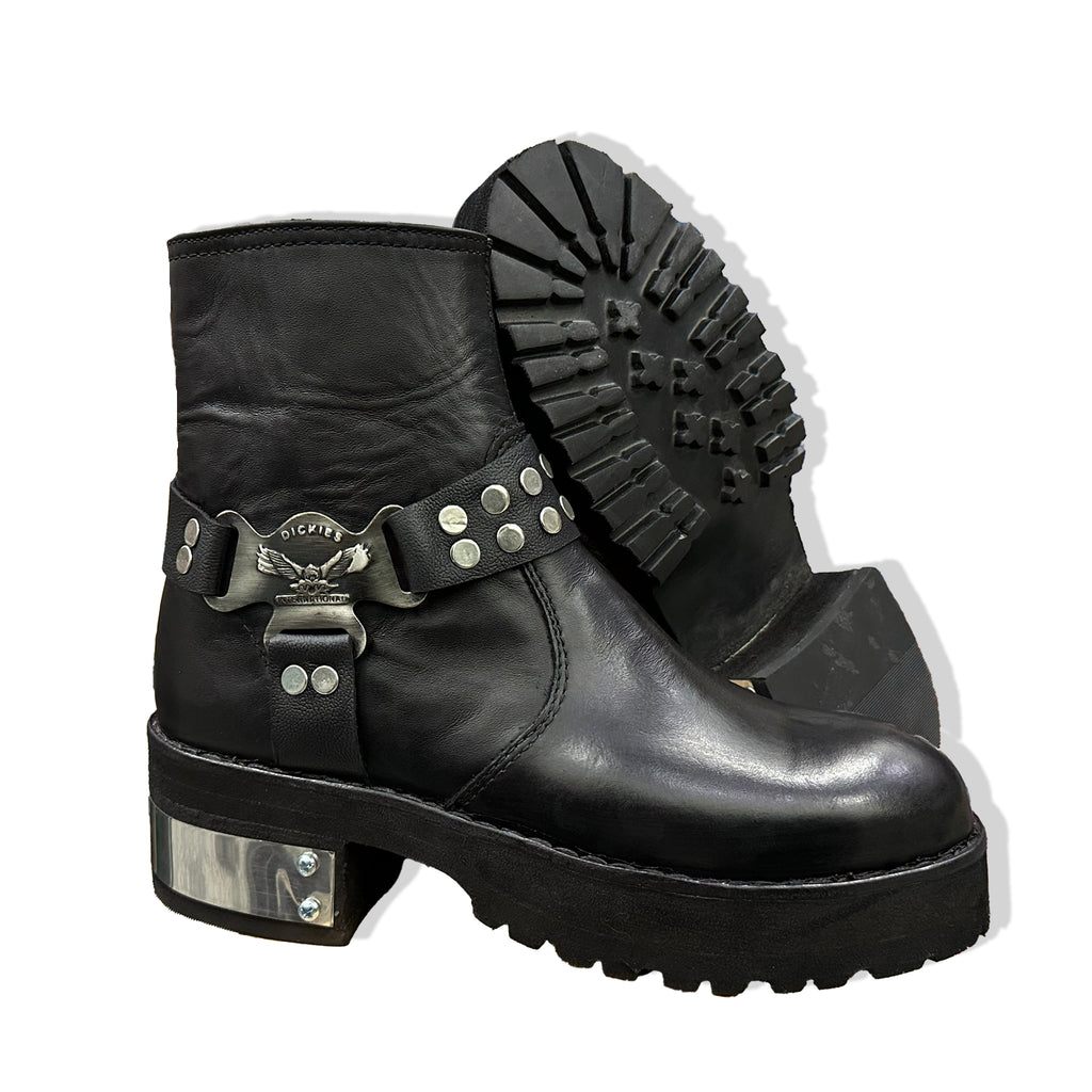 Artisan Black Biker Harness Handmade Leather Boots