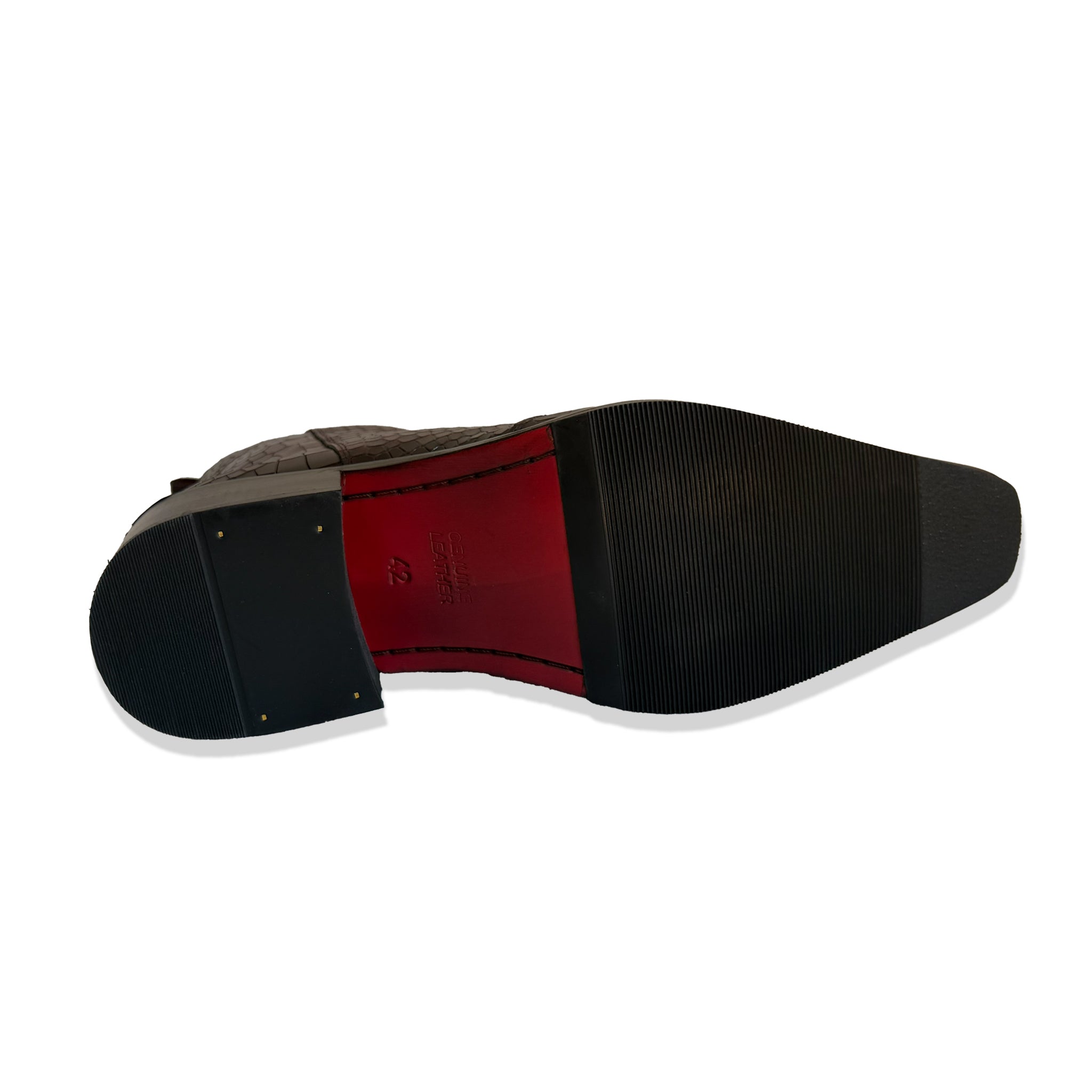 Royal Burgundy Croc Leather Chelsea Boots