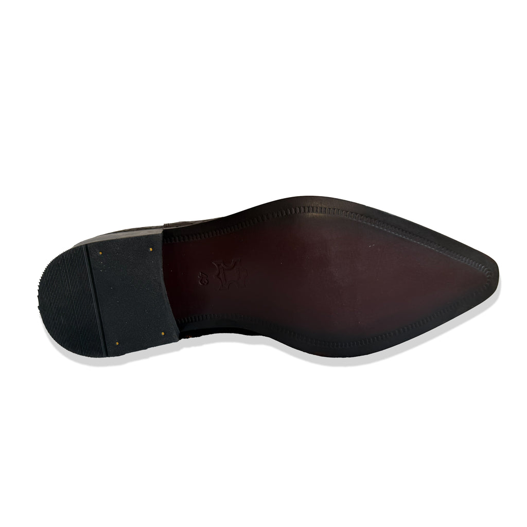 Royal Burgundy Croc Leather Chelsea Boots