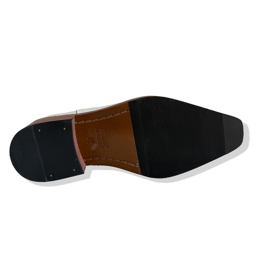 Prestige Off-White Leather Cuban Heel Chelsea Boots