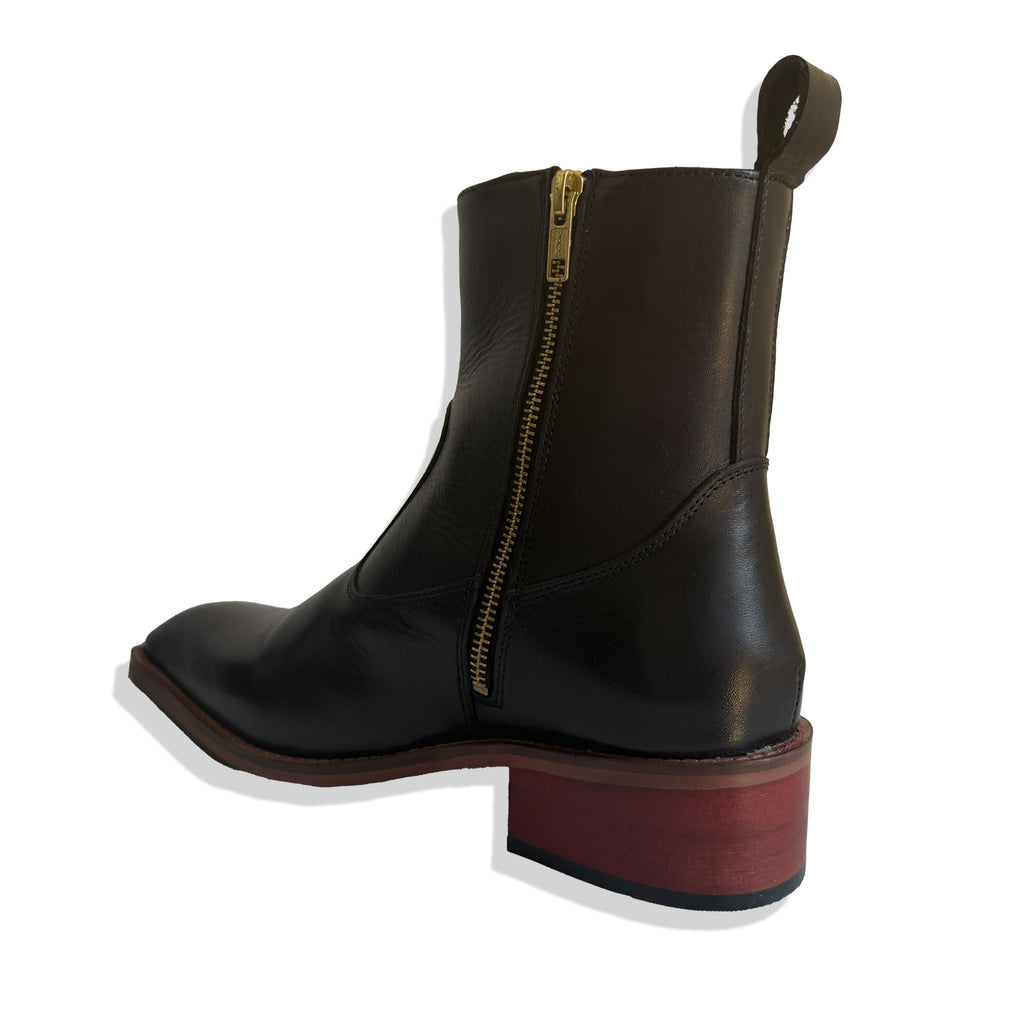 Prestige Black Leather Cuban Heel Chelsea Boots