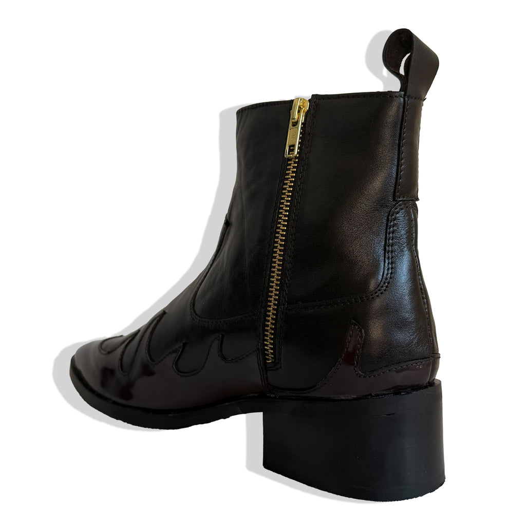 Phantom Burgundy Flame Leather Chelsea Boots