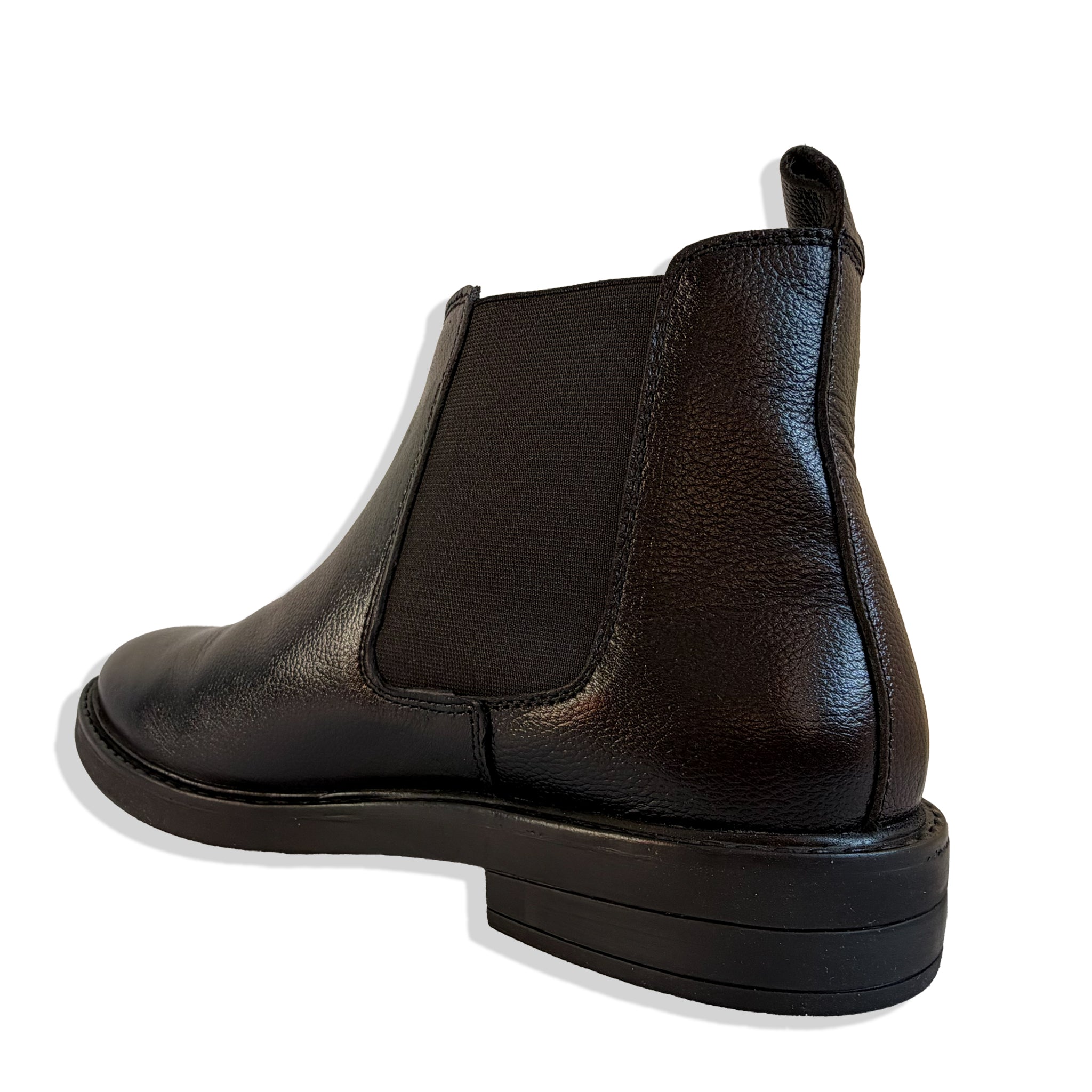 Classic Black Grain Leather Chelsea Boots