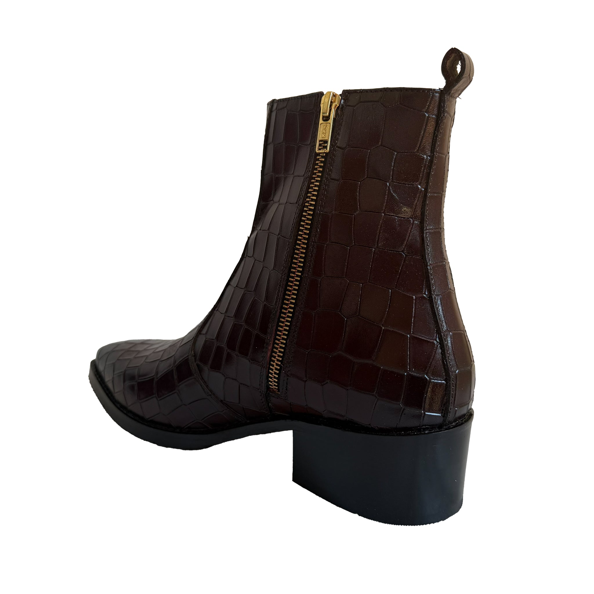 Royal Burgundy Croc Leather Cowboy Chelsea Boots