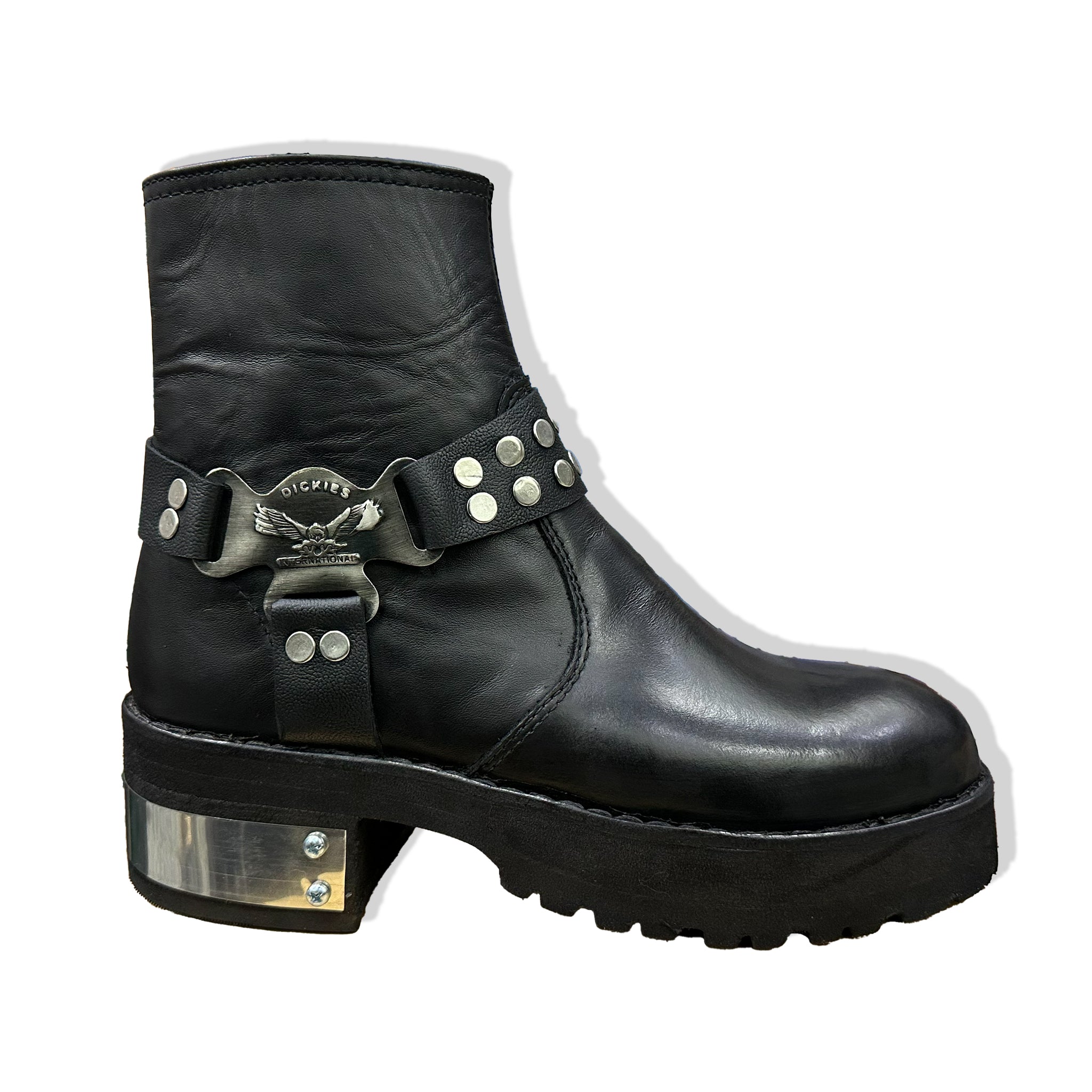 Artisan Black Biker Harness Handmade Leather Boots