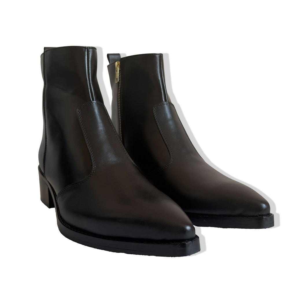 Elite Black Smooth Leather Chelsea Boots