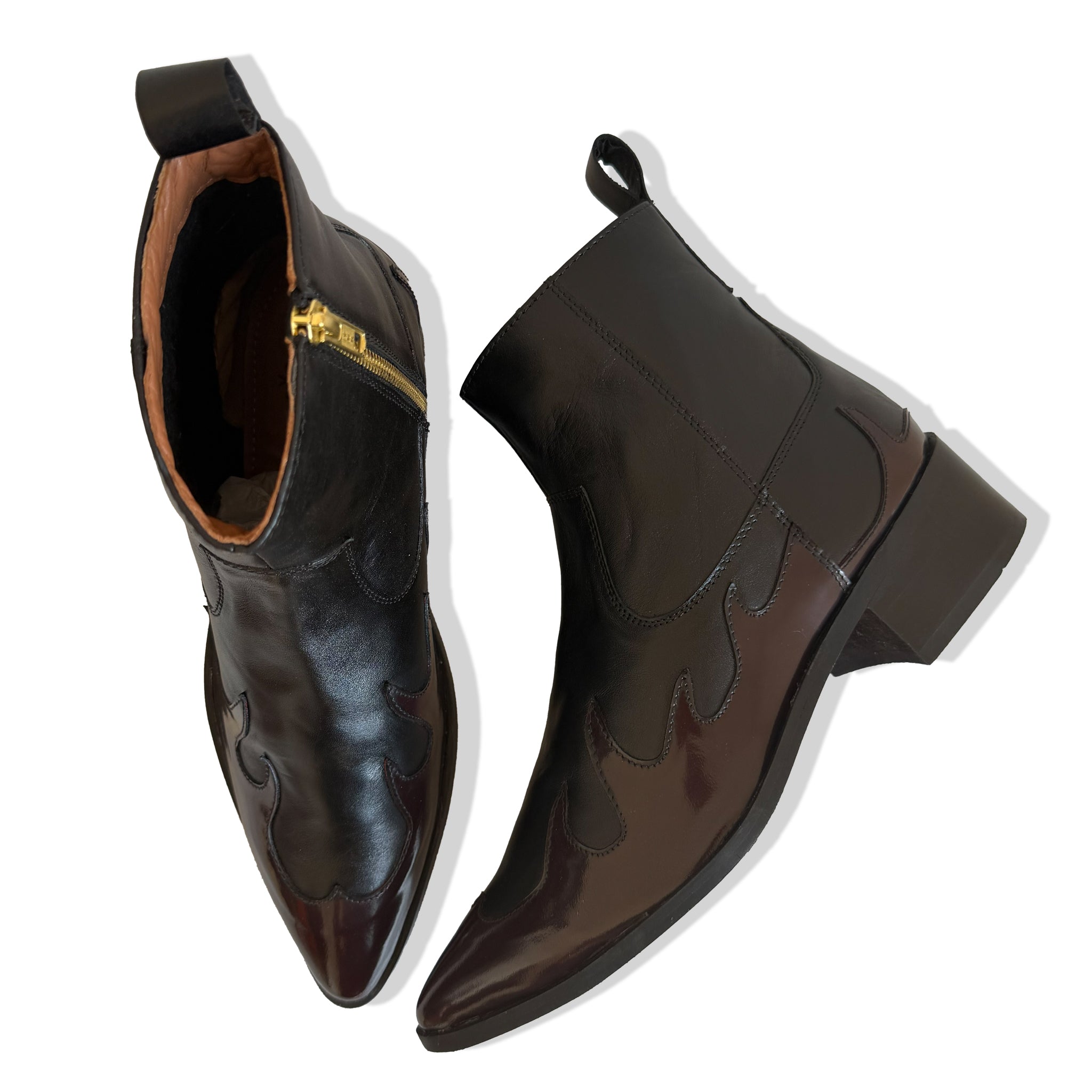 Phantom Burgundy Flame Leather Chelsea Boots