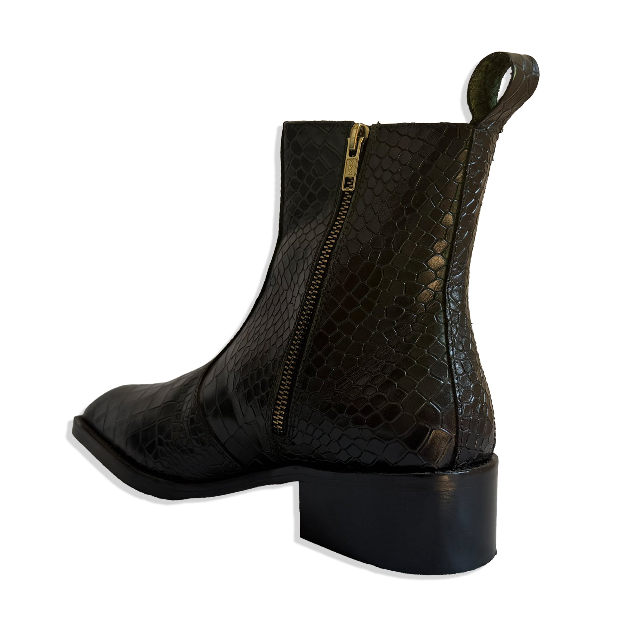 Royal Emerald Green Croc Leather Cowboy Chelsea Boots