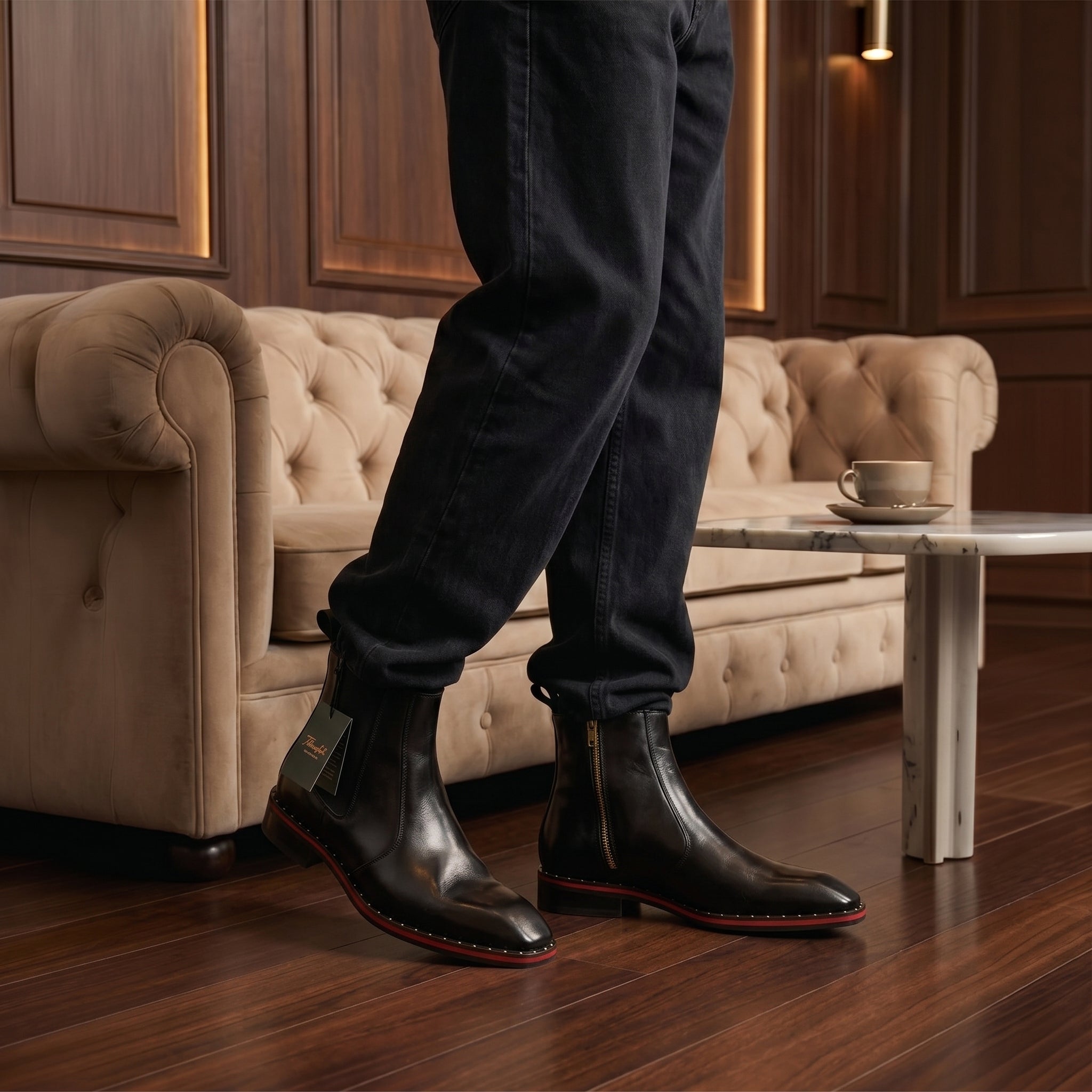 Crimson Sole Chelsea Boots