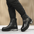 Artisan Black Biker Harness Handmade Leather Boots