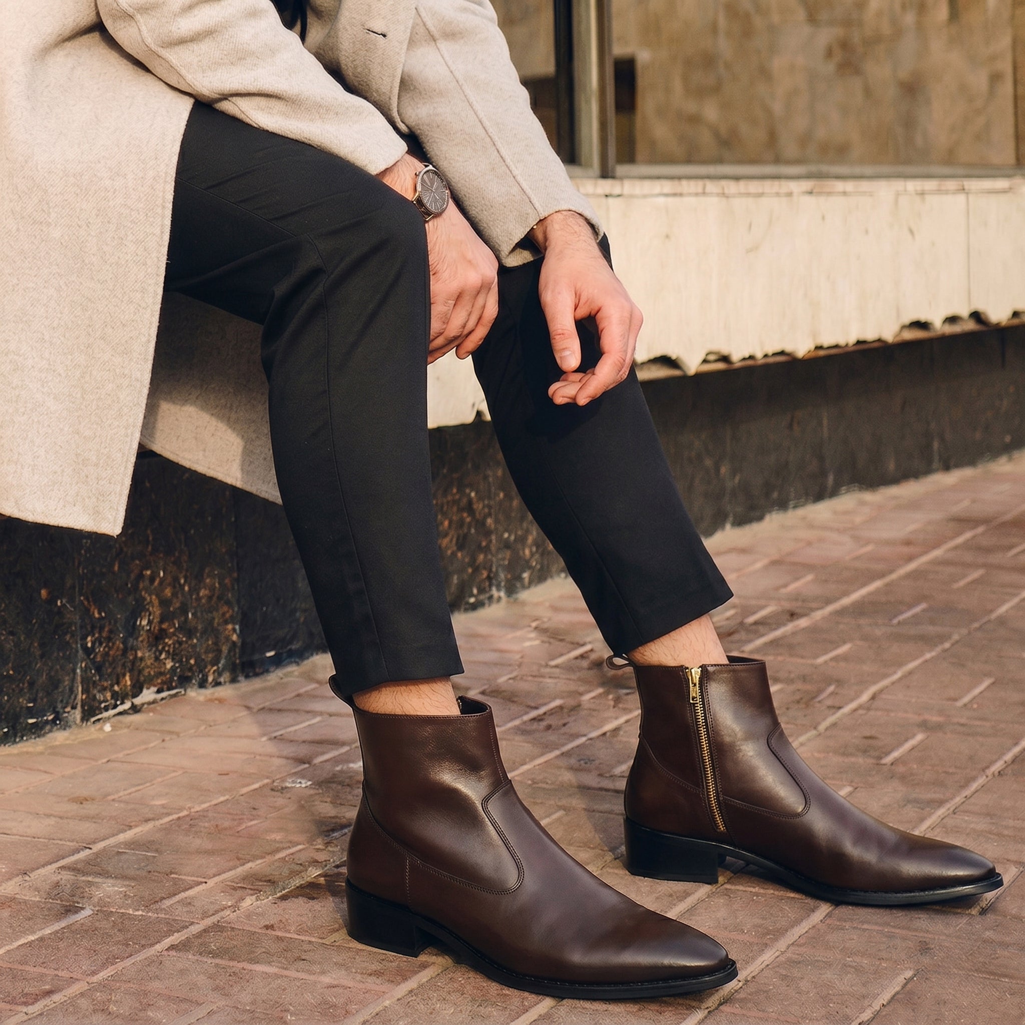 Elite Dark Brown Smooth Leather Chelsea Boots