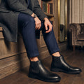 Classic Black Grain Leather Chelsea Boots