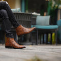 Elite Tan Stitched Panel Leather Chelsea Boots